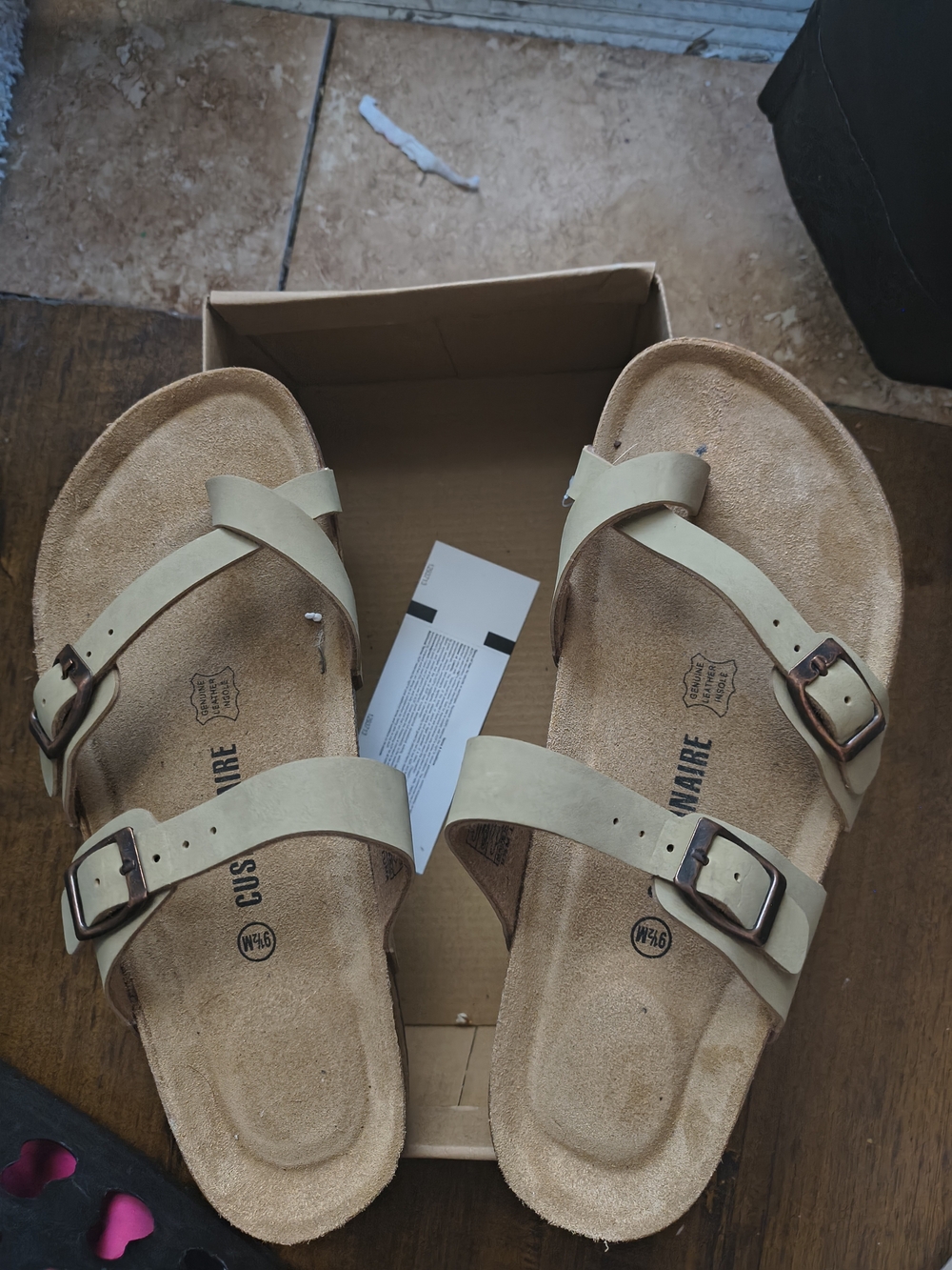 Women’s Neutral Double-Strap Comfort Sandals in Beige Cushionaire